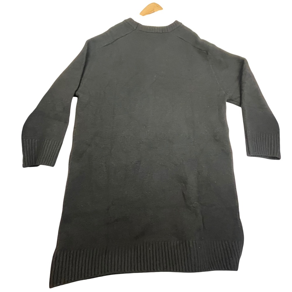Black Ribbed Knit Mini Sweater Dress Long Sleeve Crew Neck XXL CU15618-4634